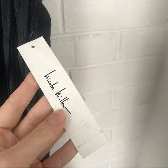 NWT Nicole Miller Sample Black Drape Formal Cocktail Dress Size 4 - Picture 13 of 15